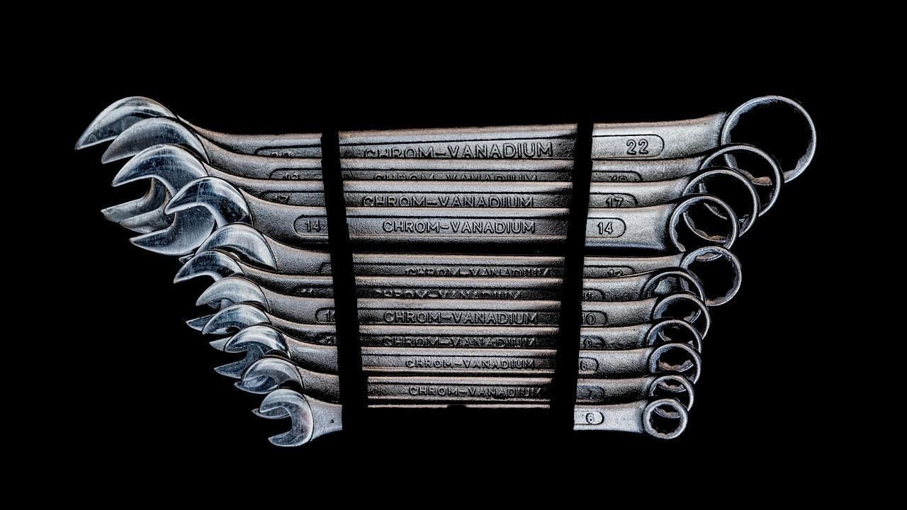 Set of HVAC service wrenches